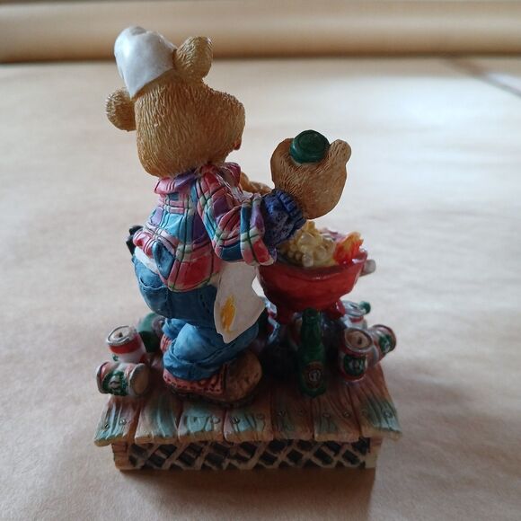 Vintage 1997 Moose Creek Crossing Ceramic Bear Figurine "Well Marinated"  5" - Picture 3 of 6